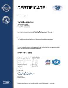 Trayer Engineering ISO 9001-2015 Certificate (issued 04-19-21) - Trayer ...